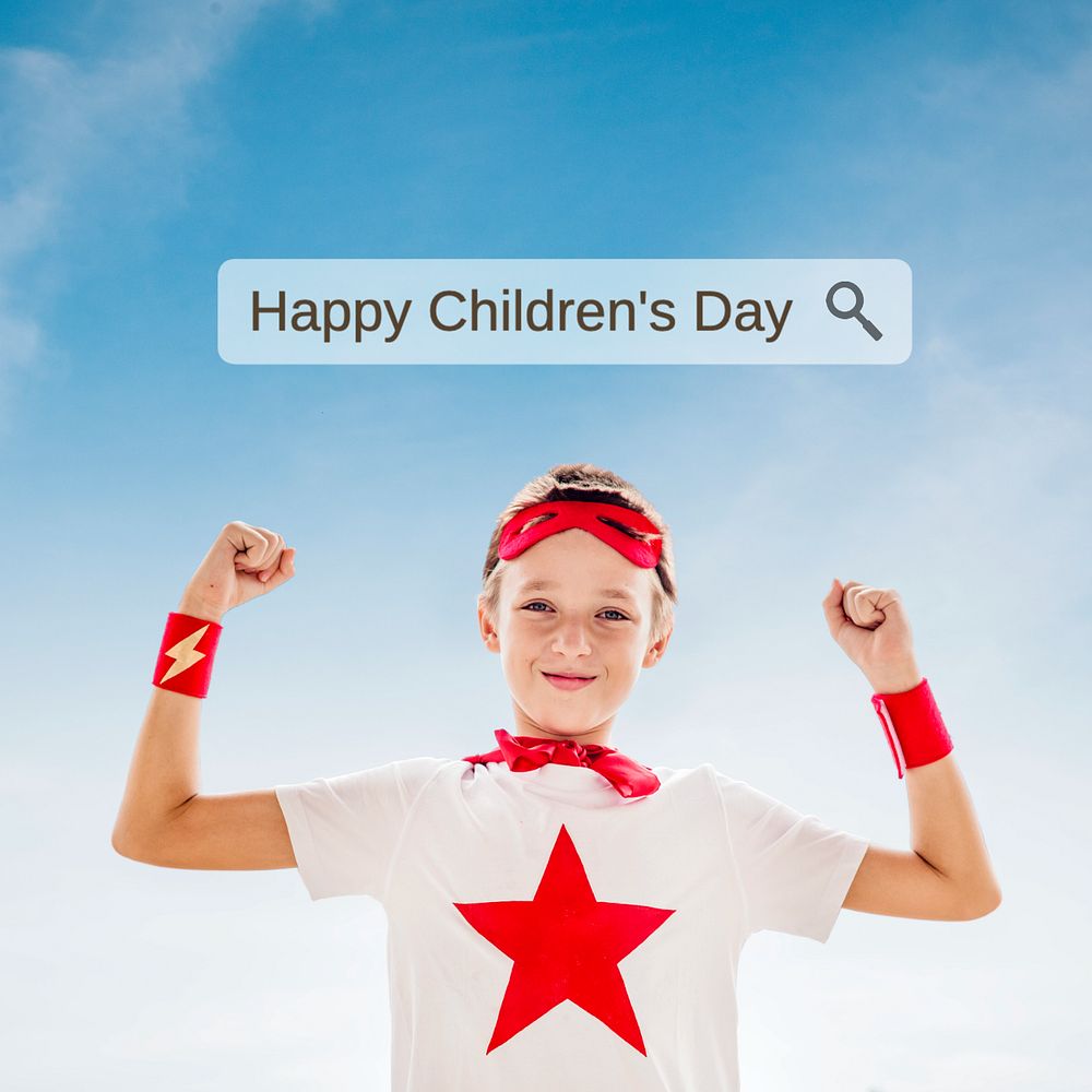 Children's day Instagram post template, editable text