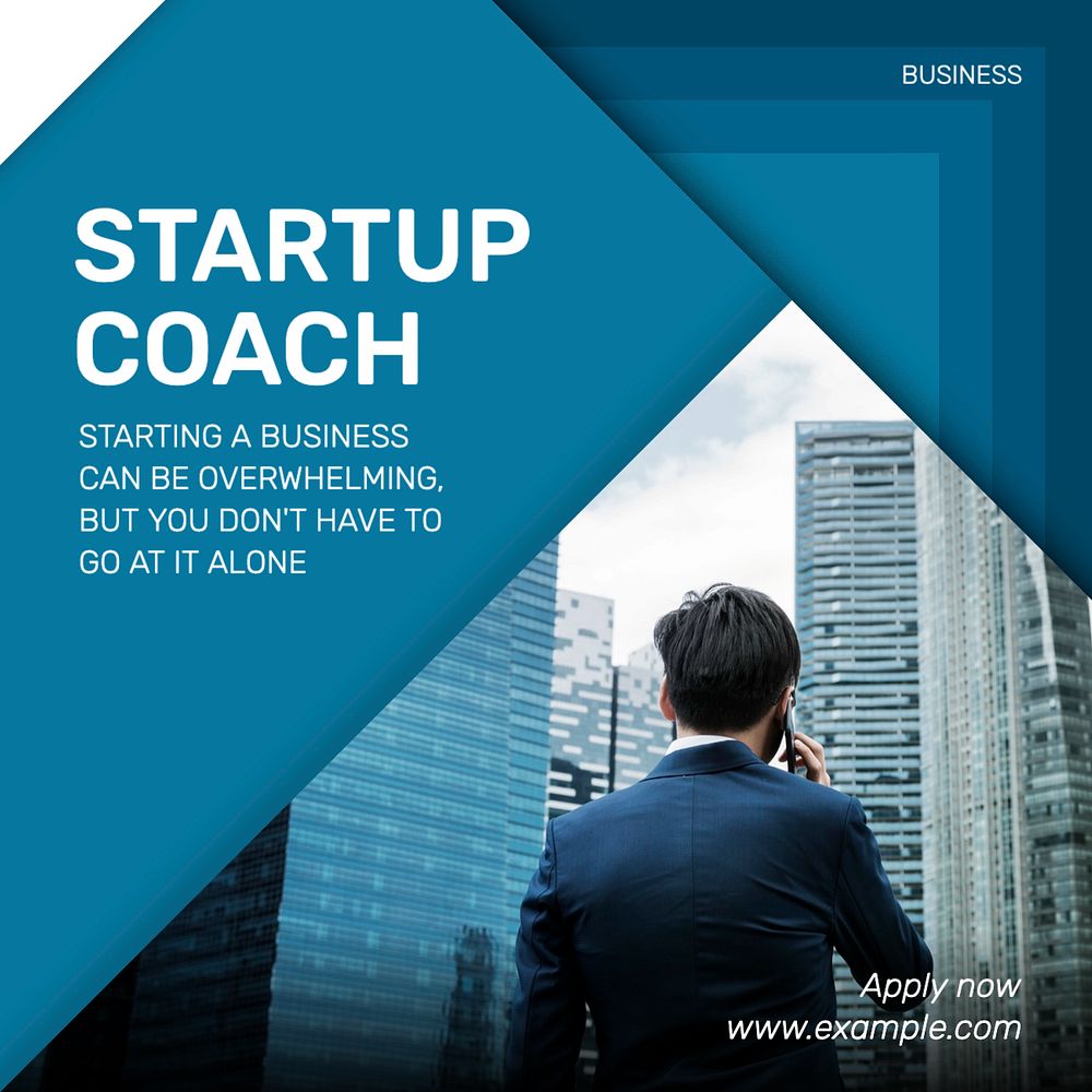 Startup coach business  Instagram post template, editable text