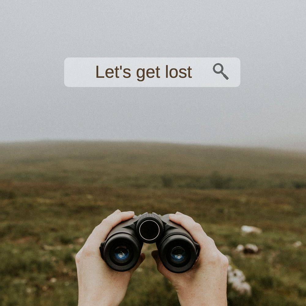 Let's get lost Instagram post template, editable text