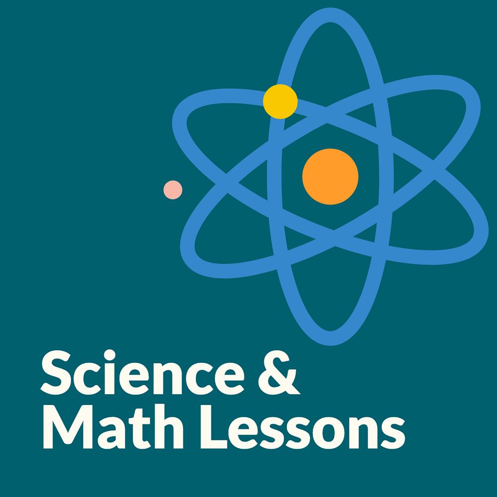 Science & math lessons  Instagram post template, editable text