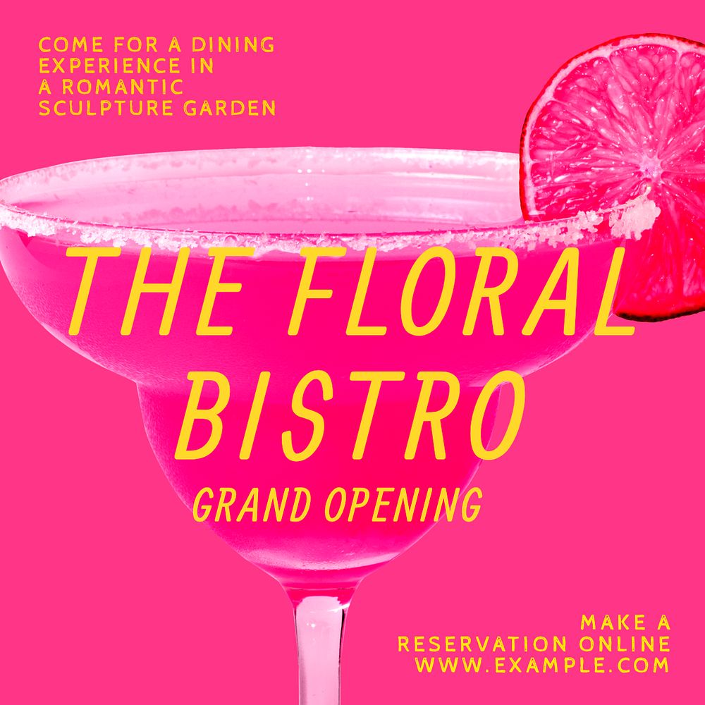 Floral bistro Instagram post template, editable text