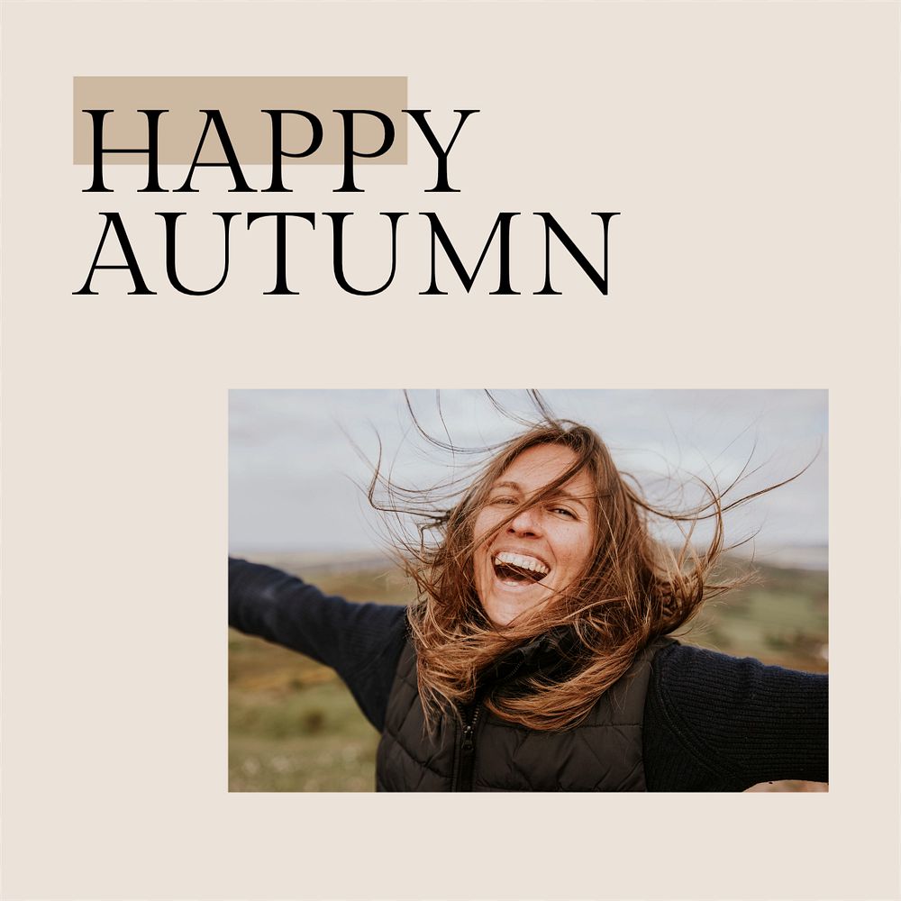 Happy Fall  Instagram post template, editable text