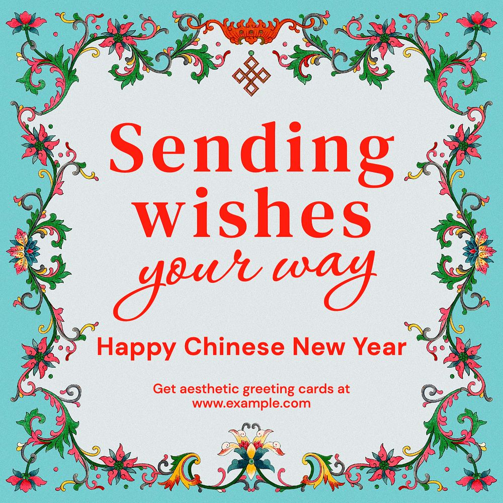 Chinese new year Instagram post template, editable text