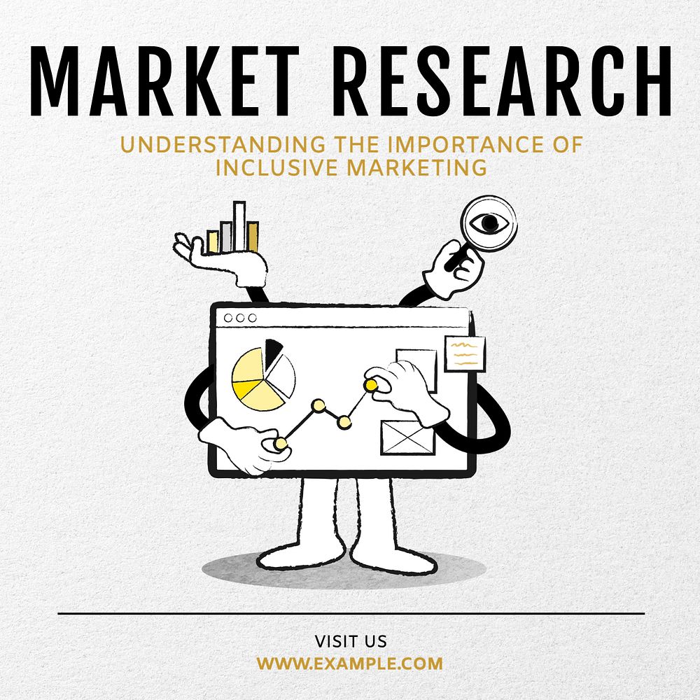 Market research Instagram post template, editable text