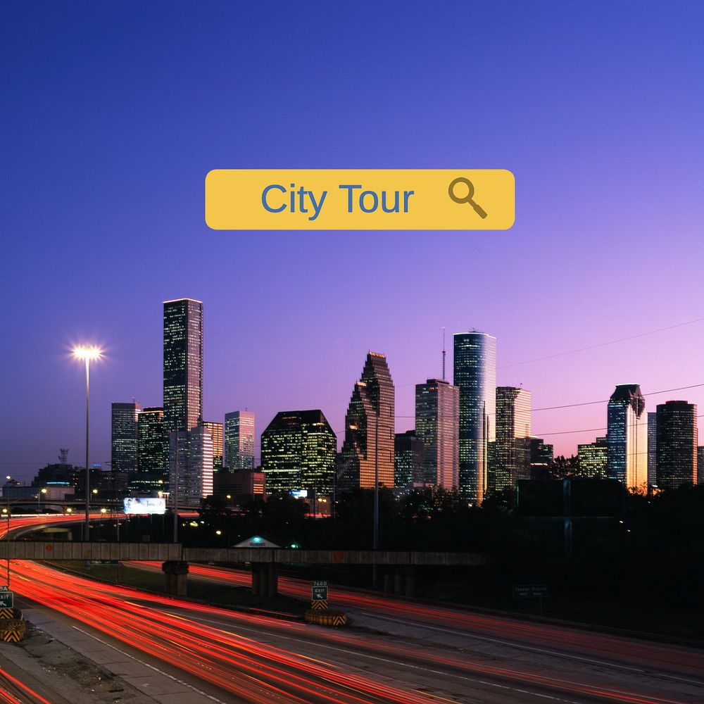 City tour Instagram post template, editable text