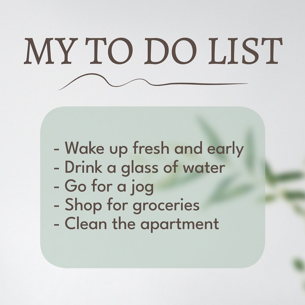 To do list Instagram post template, editable text