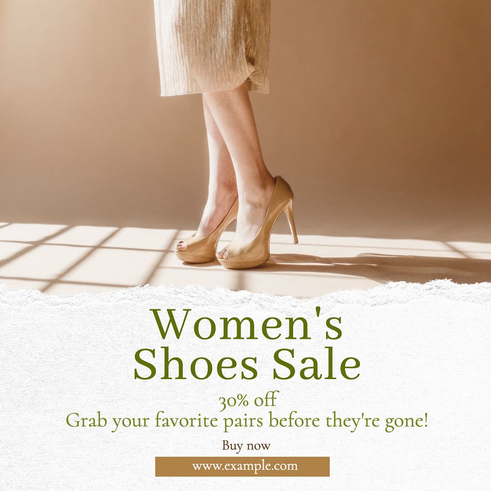 Shoes sale Instagram post template, editable text