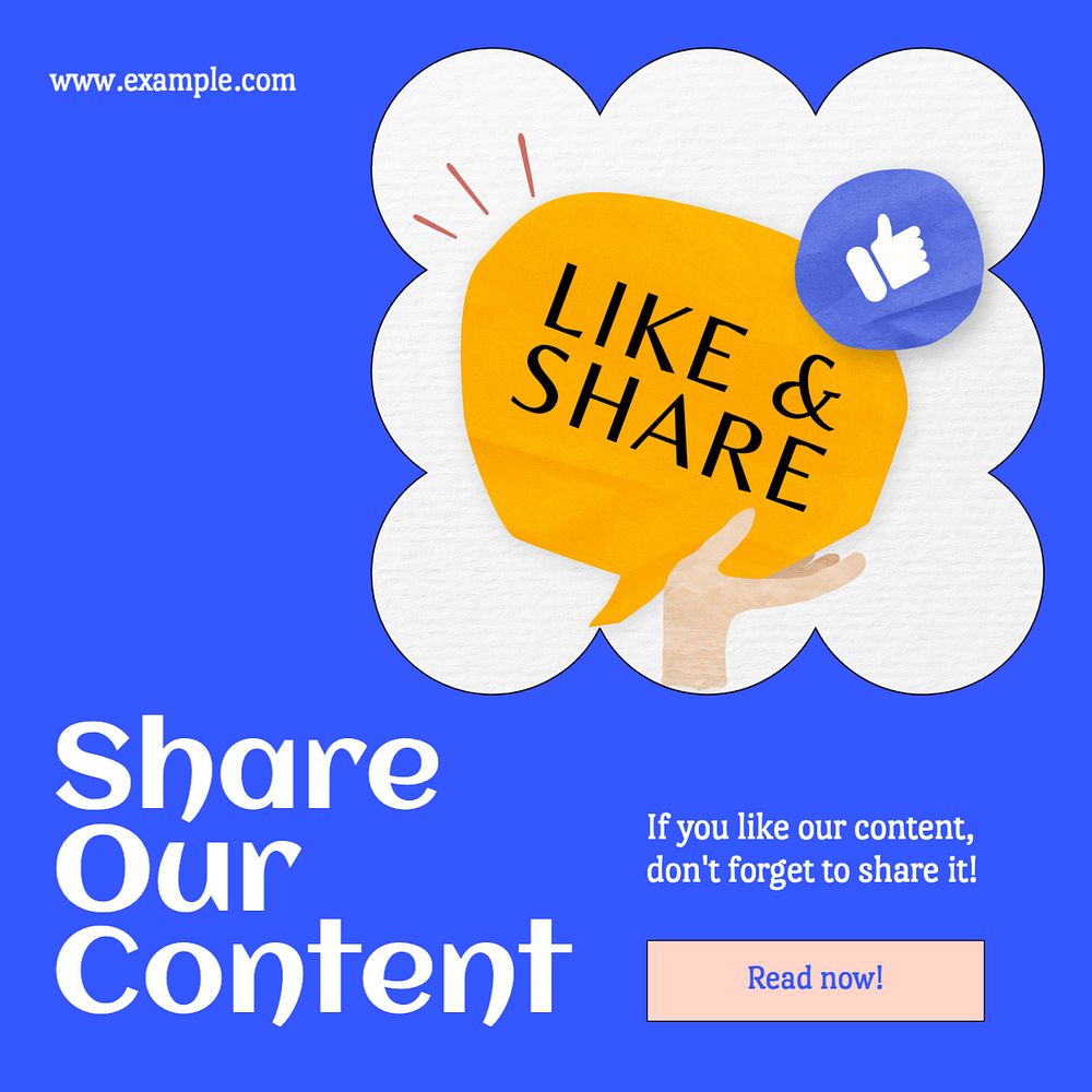 Share content Instagram post template, editable text