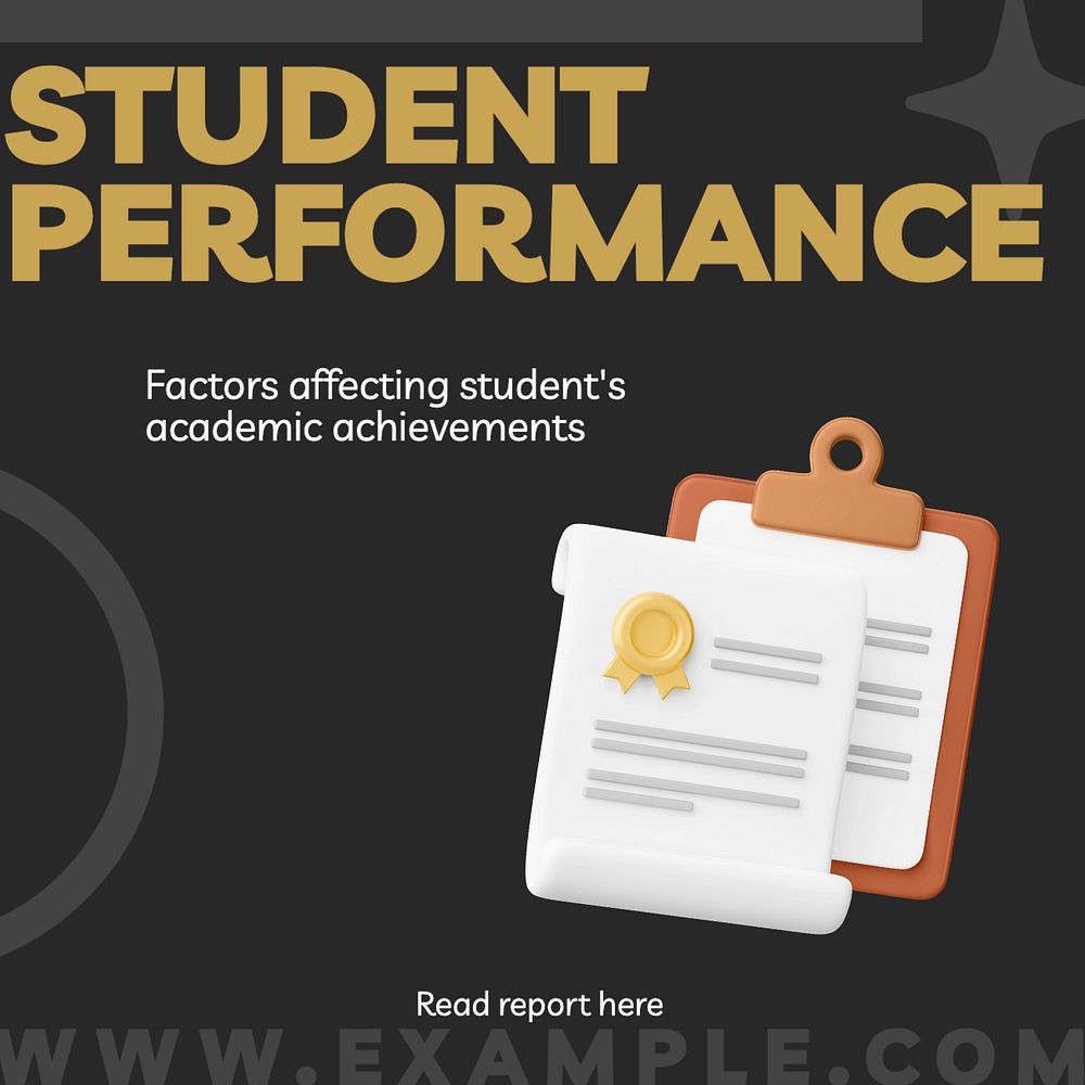 Student performance Instagram post template, editable text