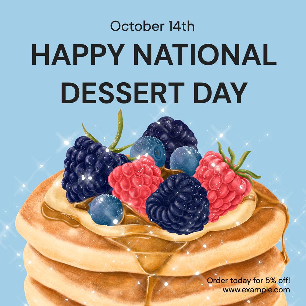 Dessert day Instagram post template, editable text