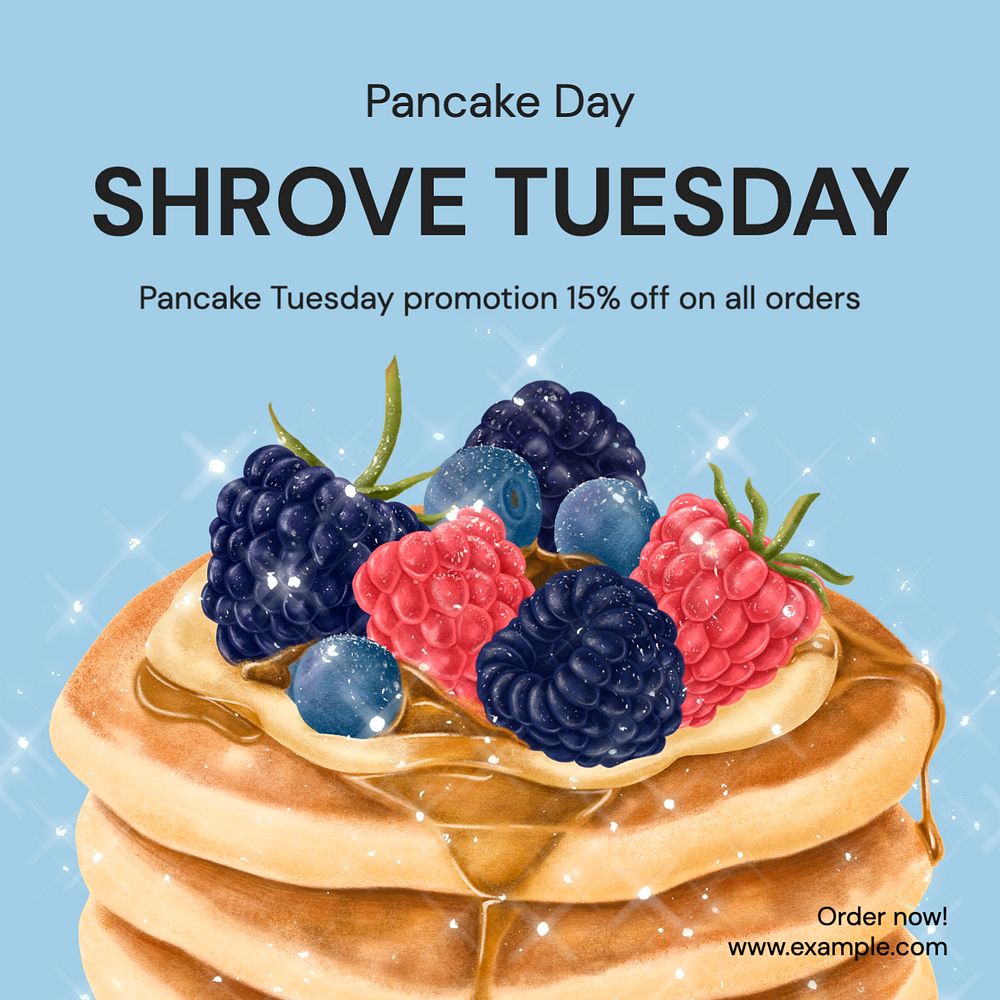 Shrove Tuesday Instagram post template, editable text