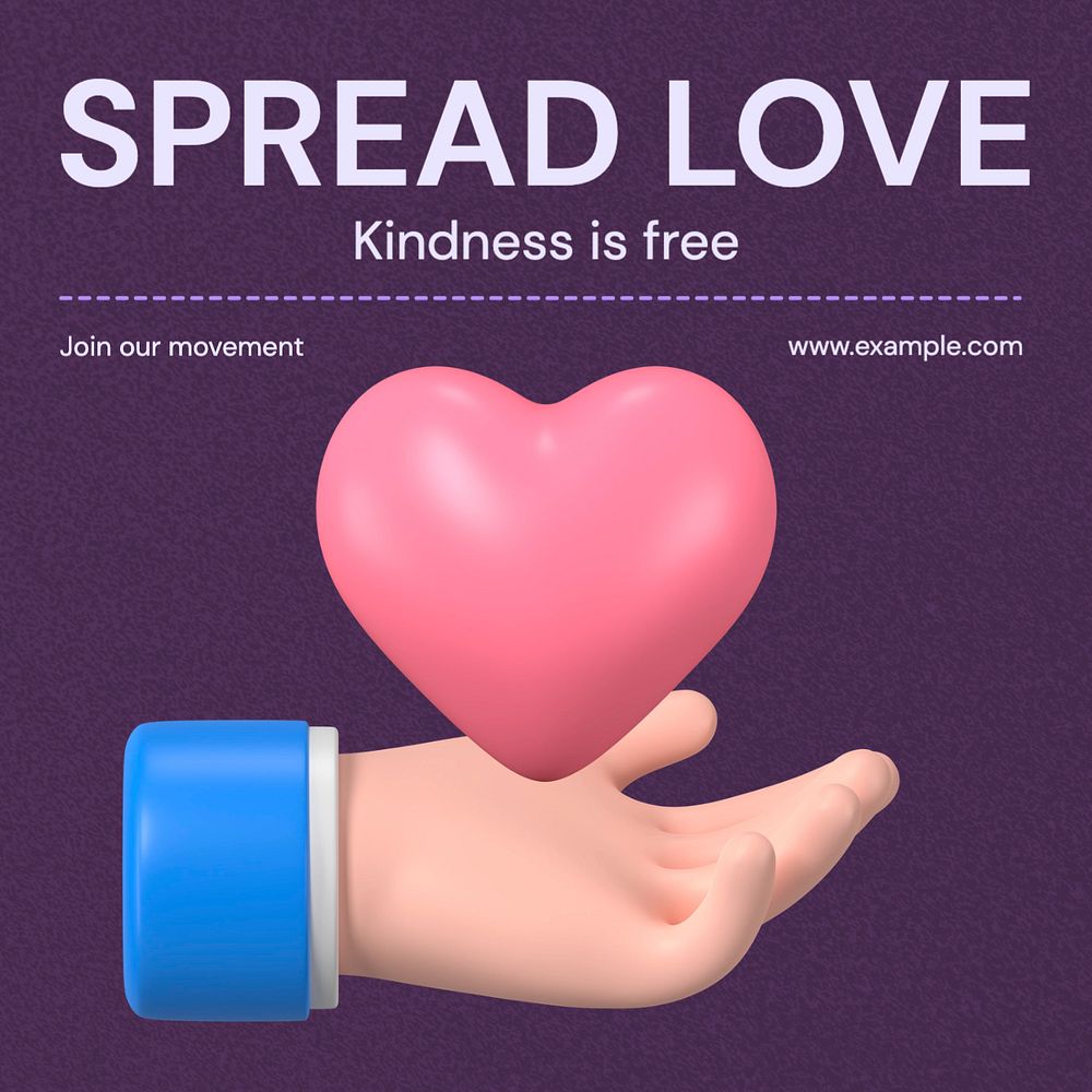 Spread love Instagram post template, editable text