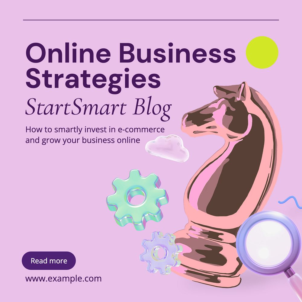 Online business Instagram post template, editable text