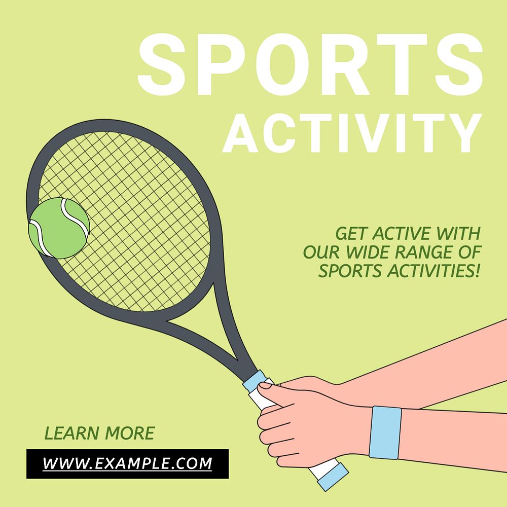 Sports activity Instagram post template, editable text