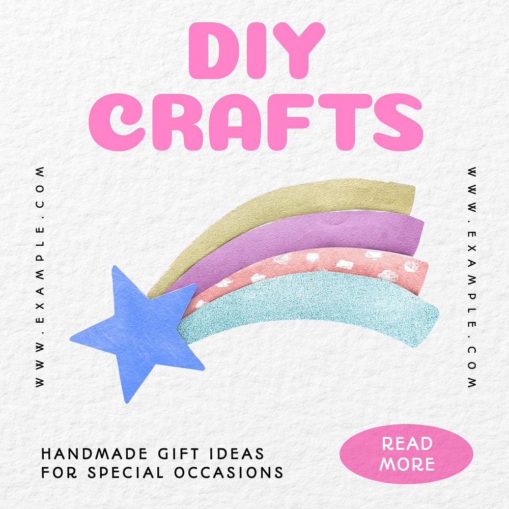 DIY crafts Instagram post template, editable text