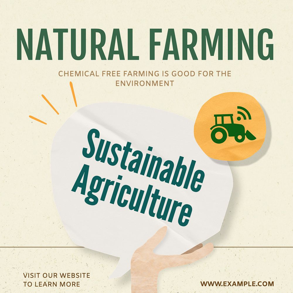 Organic farming Instagram post template, editable text