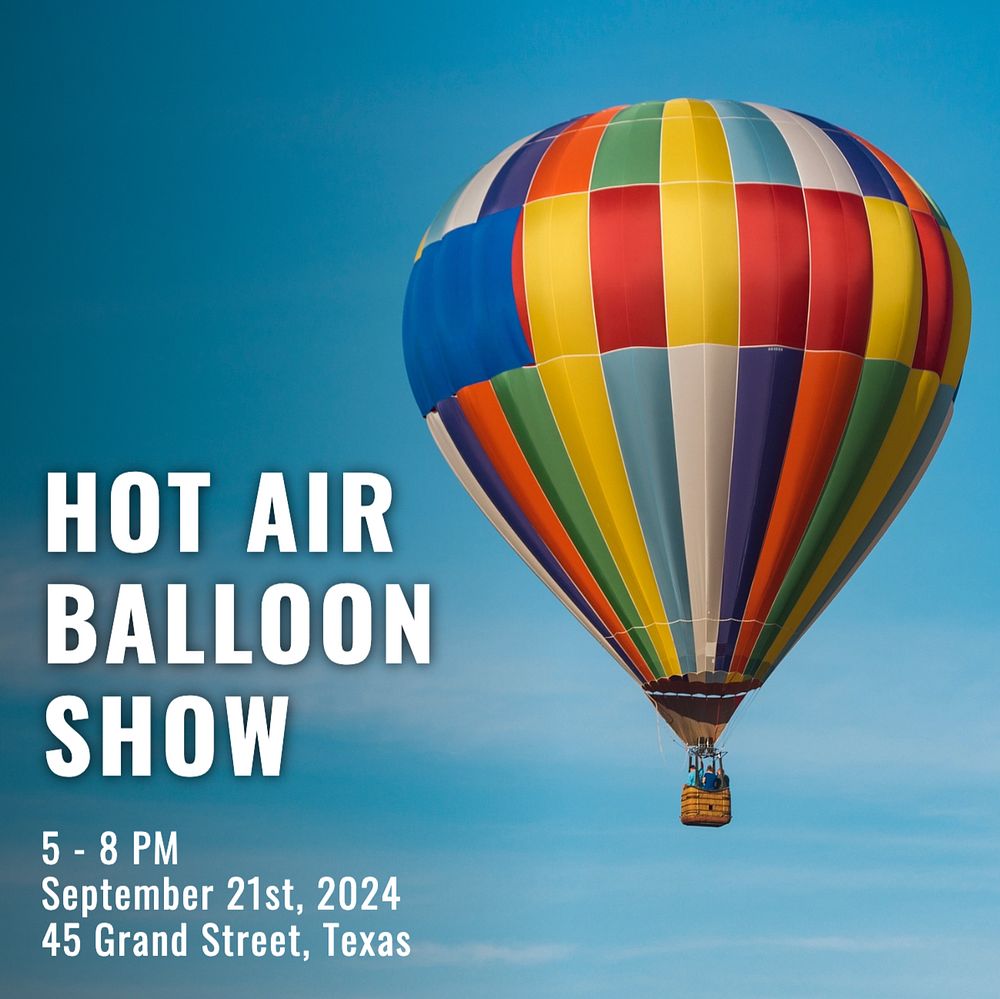 Balloon show  Instagram post template, editable text