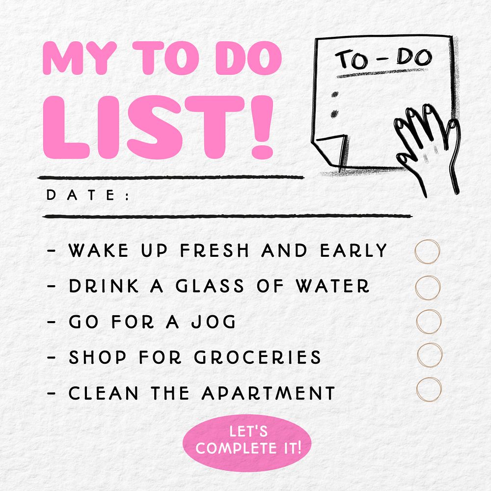 To do list Instagram post template