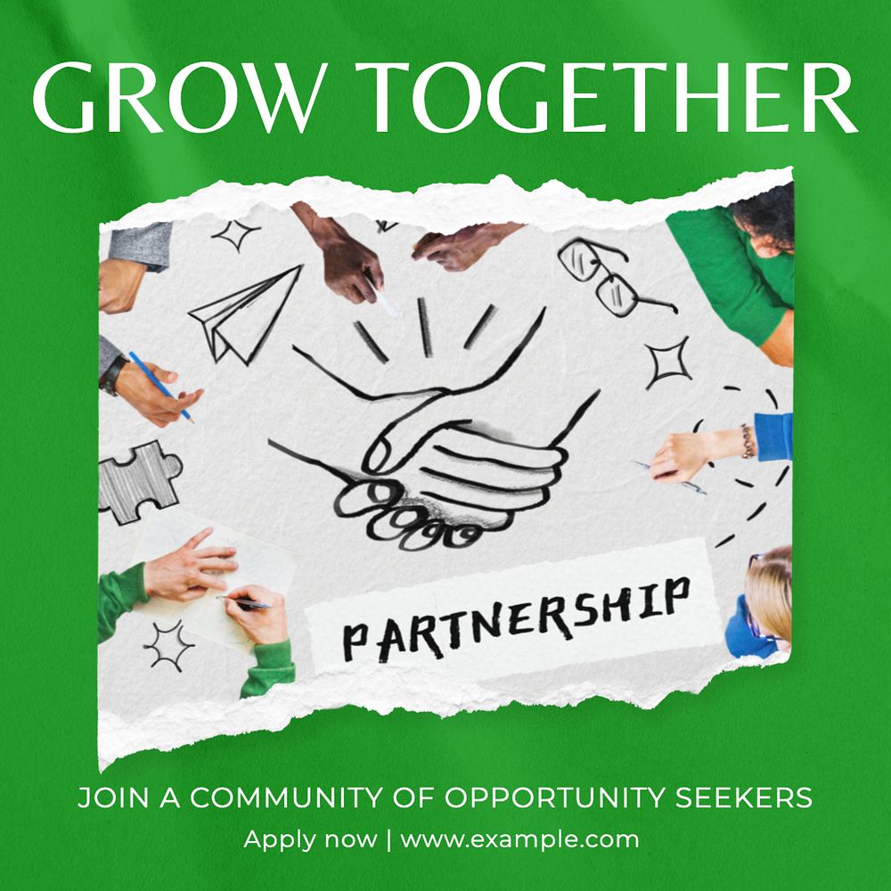 Grow together Instagram post template