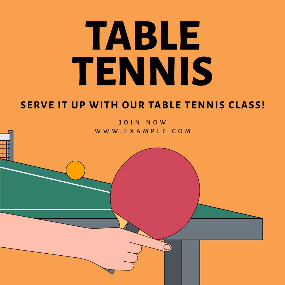 Table tennis Instagram post template, editable text