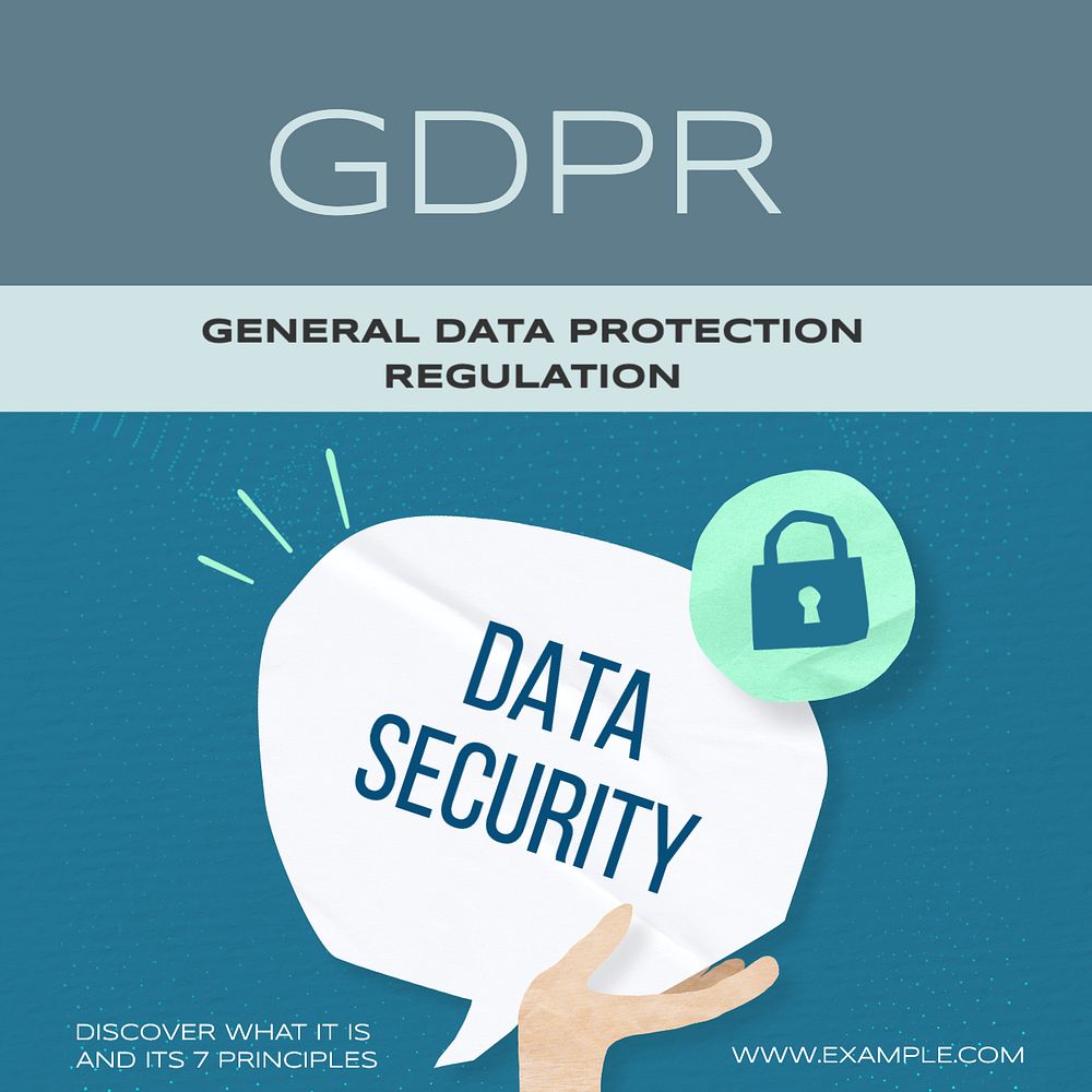 GDPR law Instagram post template, editable text