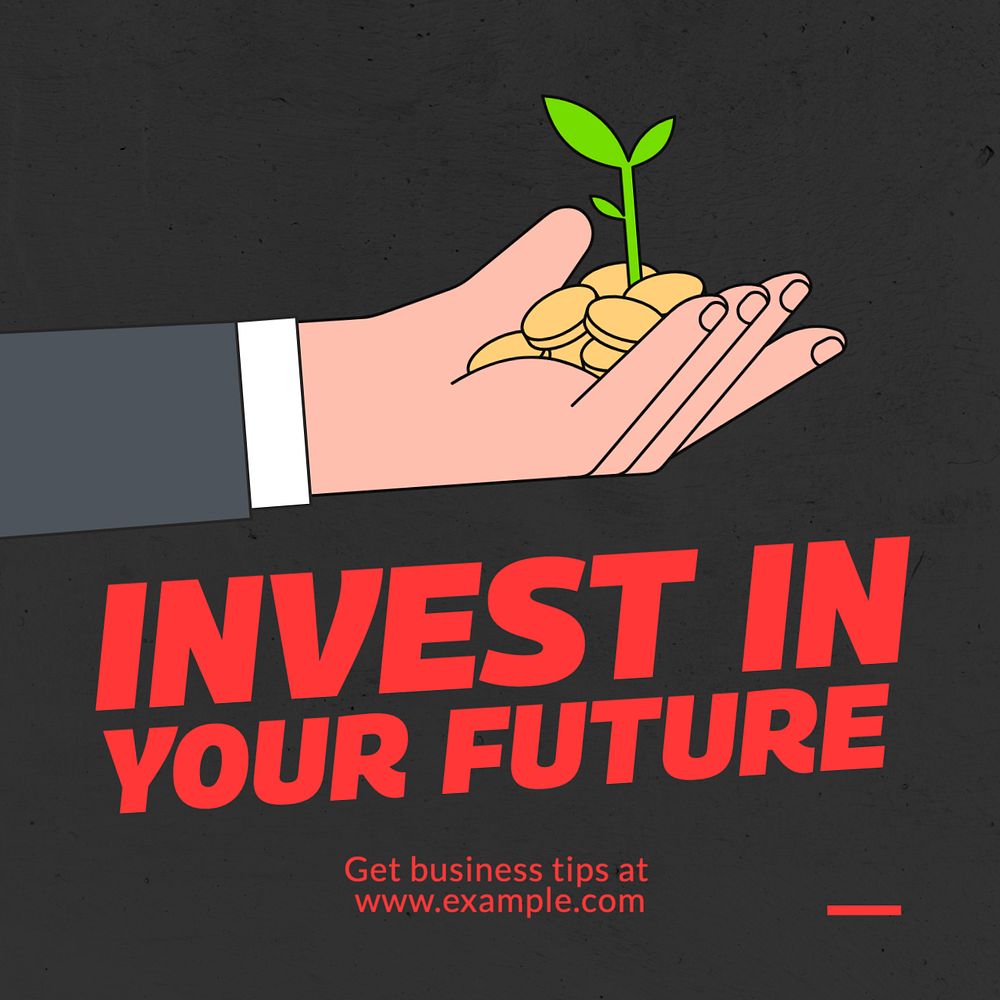 Investment advertisement Instagram post template, editable text