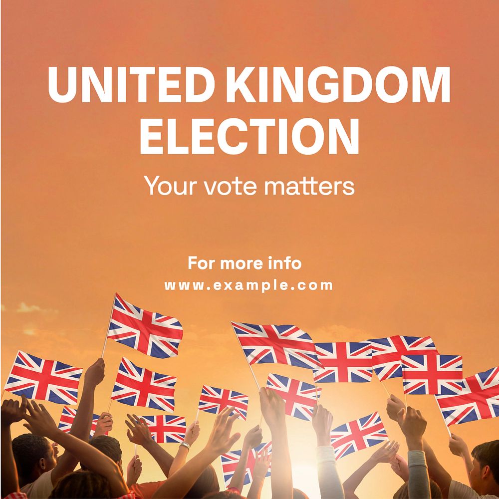 United kingdom election Instagram post template, editable design