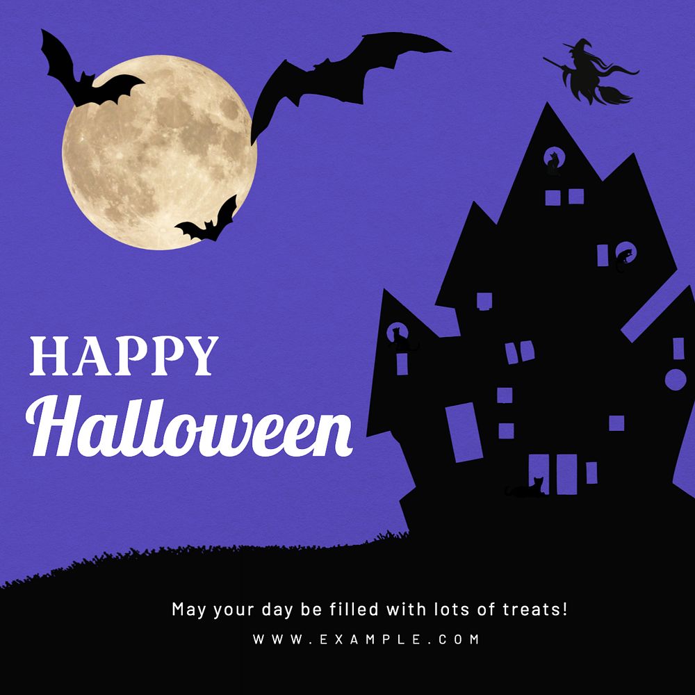 Happy Halloween Instagram post template, editable text