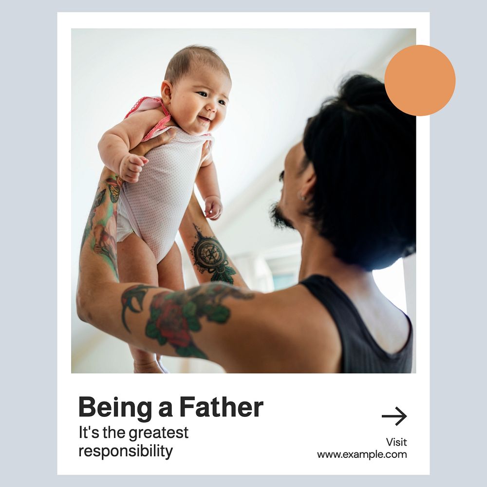 Being a dad Instagram post template, editable text