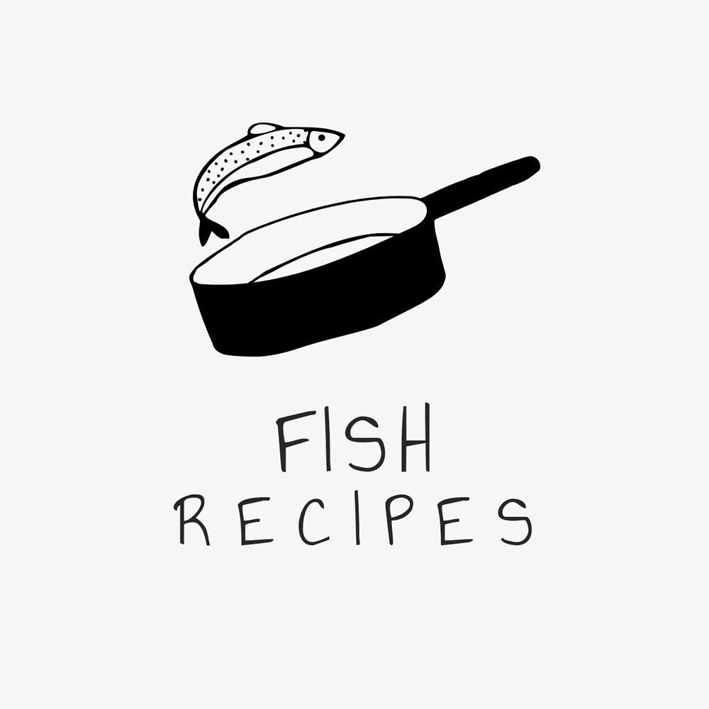 Fish recipes logo template, editable text