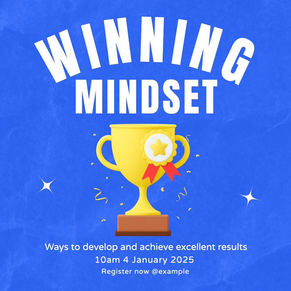 Winning mindset Instagram post template, editable text