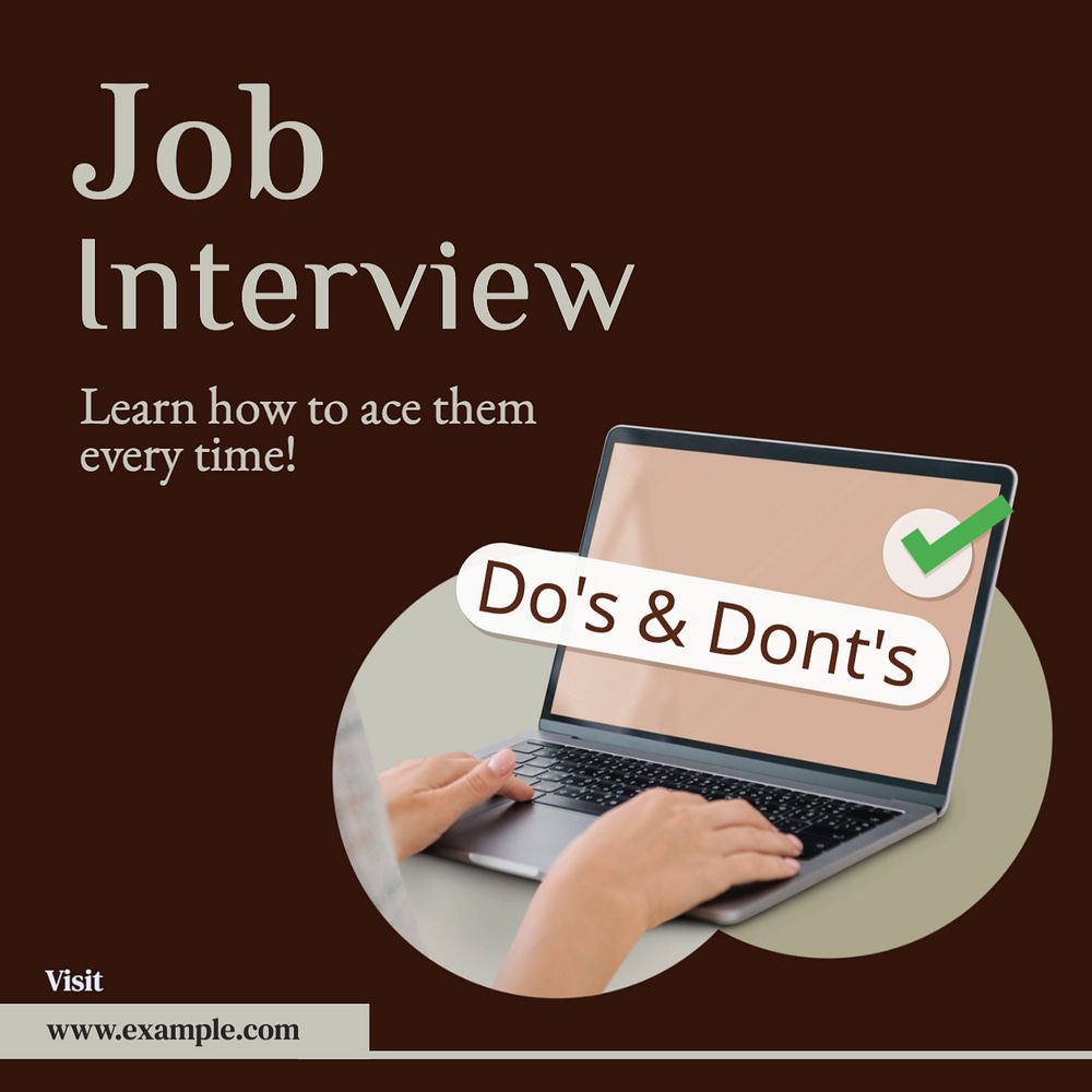 Job interview Instagram post template, editable text