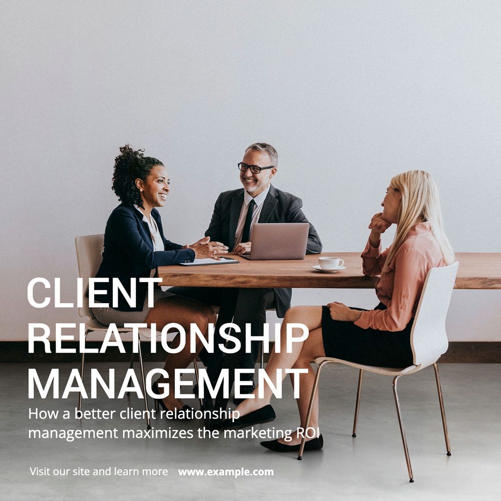 Client relationship management  Instagram post template, editable text