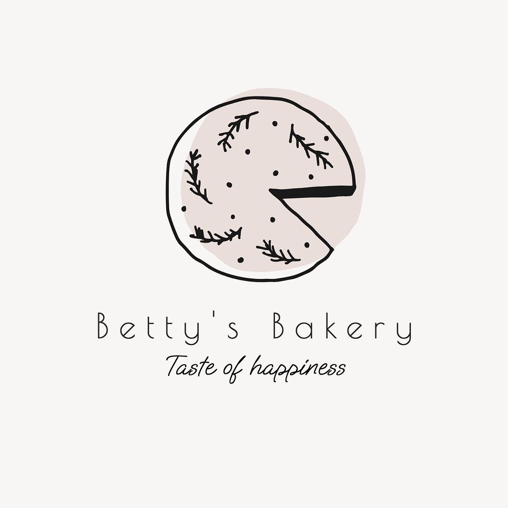 Bakery shop logo template, editable text