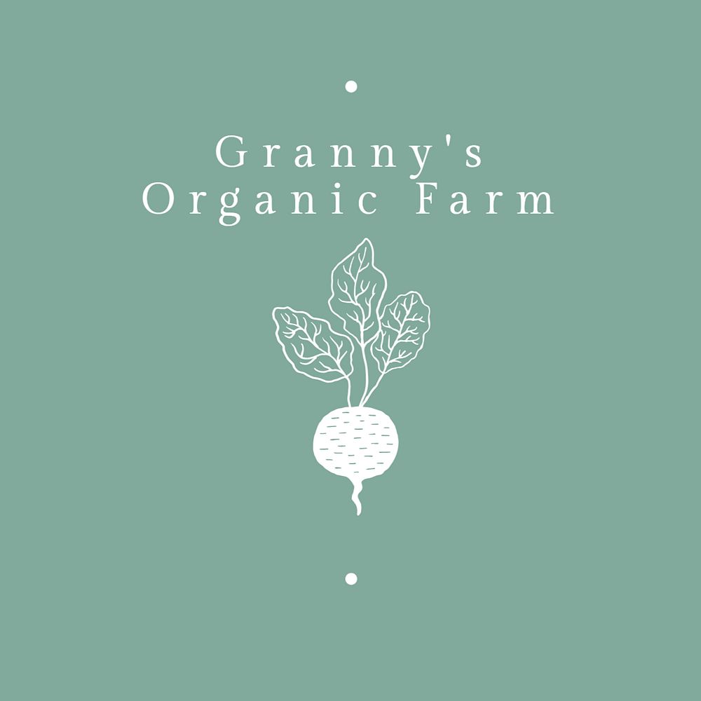 Organic farm logo template, editable text