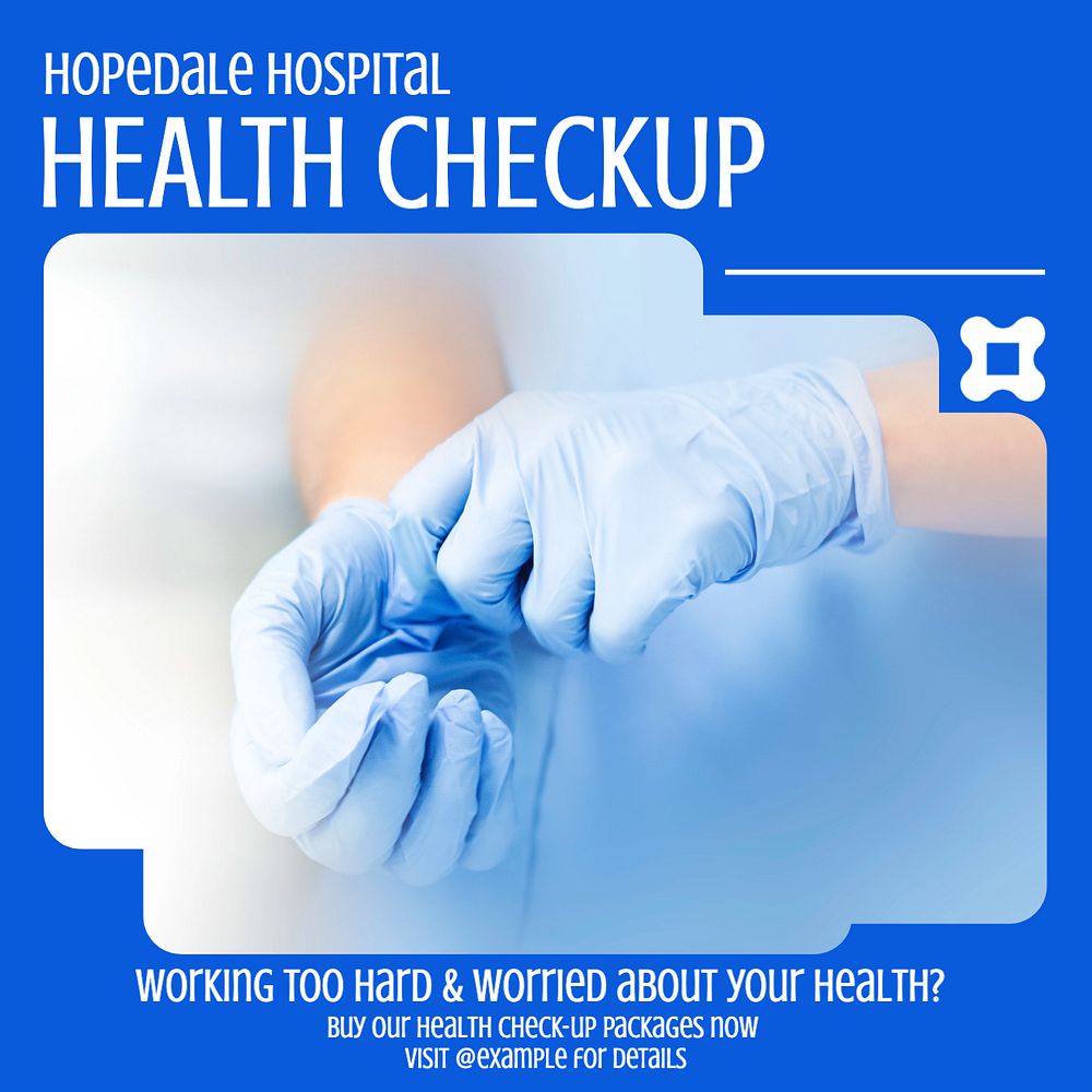 Health checkup Instagram post template, editable text