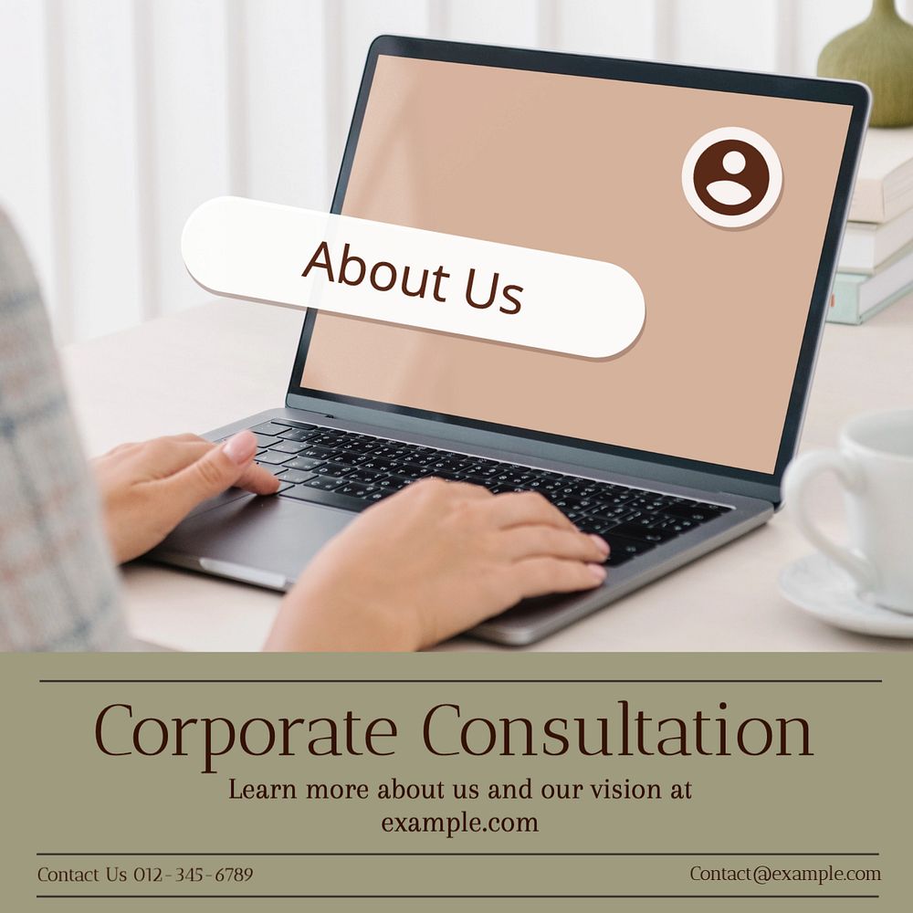 Corporate consultations Instagram post template, editable text