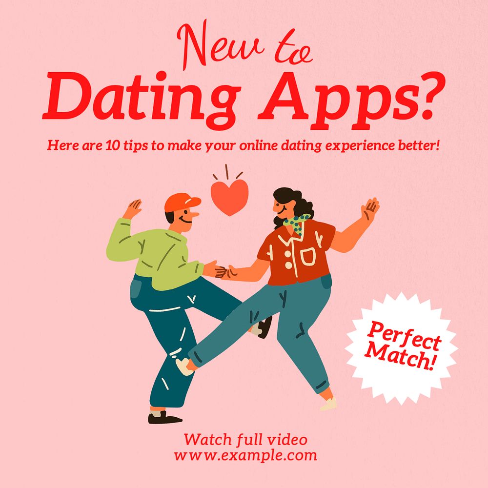 Dating tips  Instagram post template, editable text