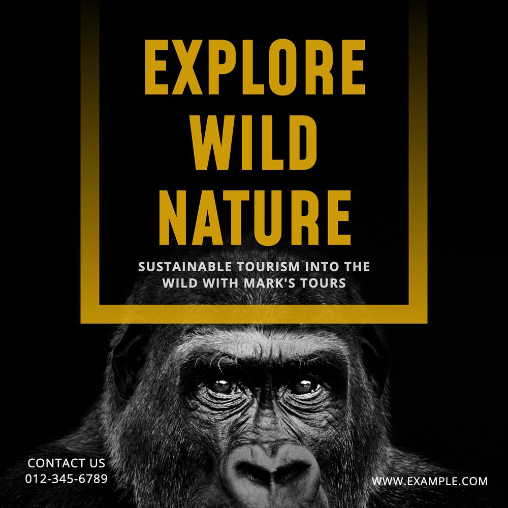 Explore wild nature Instagram post template, editable text