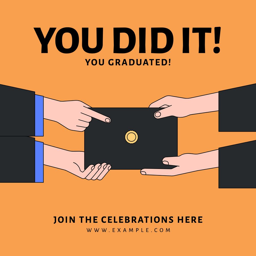 Graduation Instagram post template, editable text