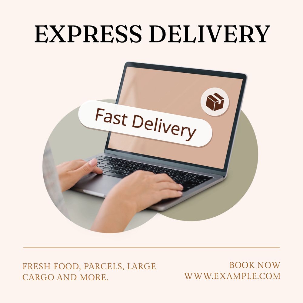 Express delivery Instagram post template, editable text