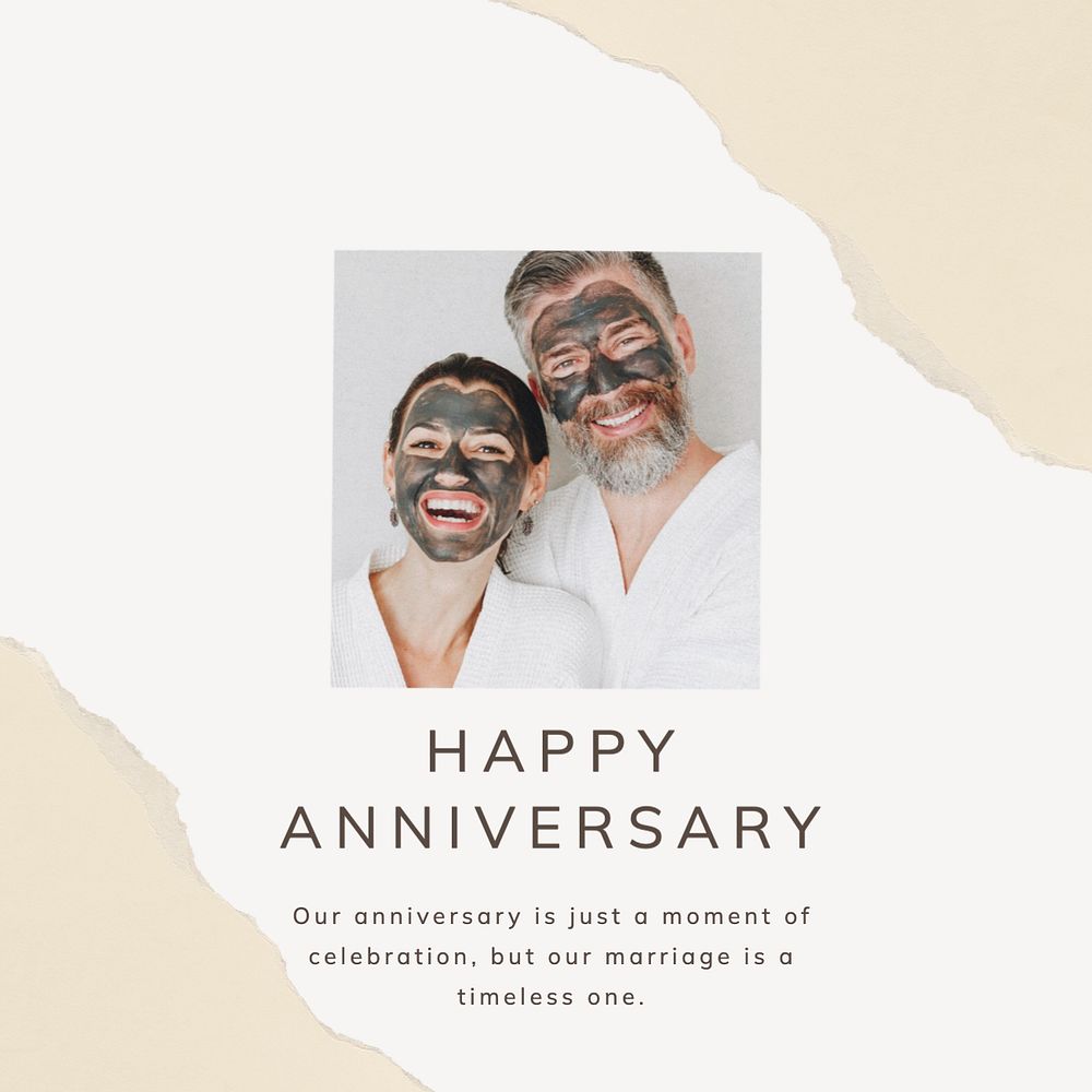 Happy anniversary  Instagram post template, editable text