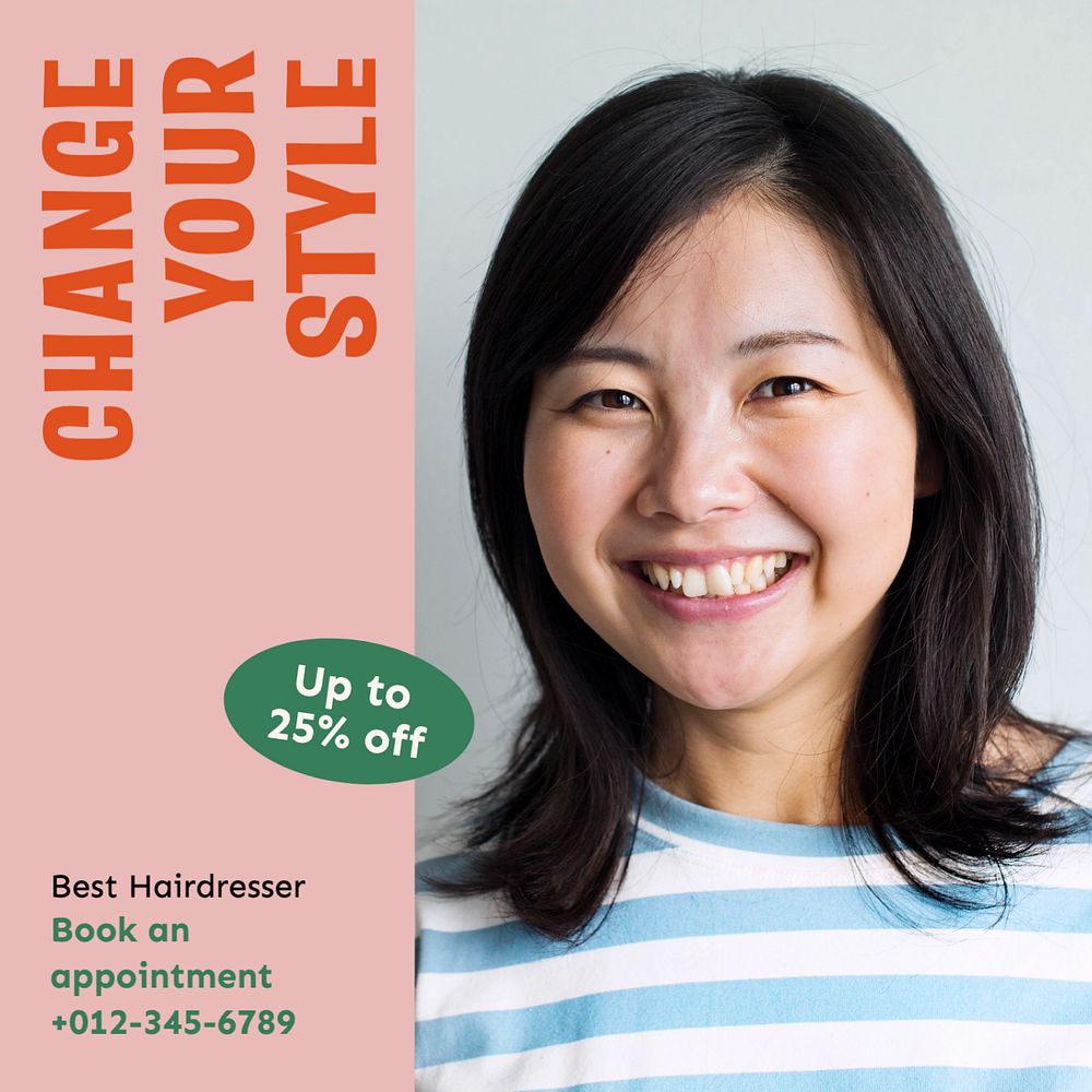 Change your style Instagram post template, editable text