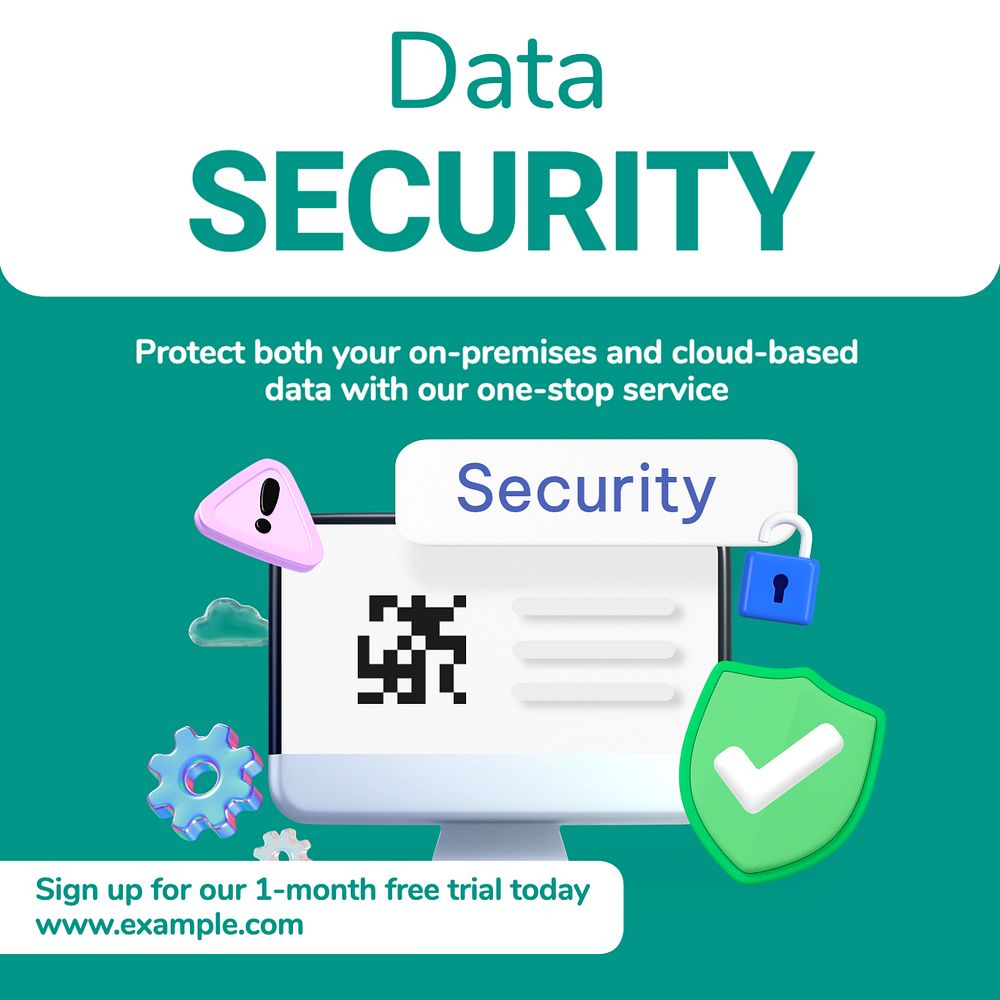 Data security Instagram post template, editable text