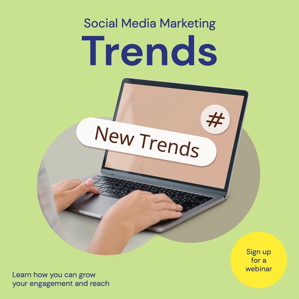 Social media trends Instagram post template, editable text