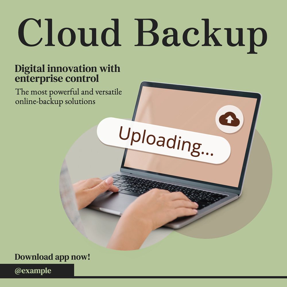 Cloud backup Instagram post template, editable text