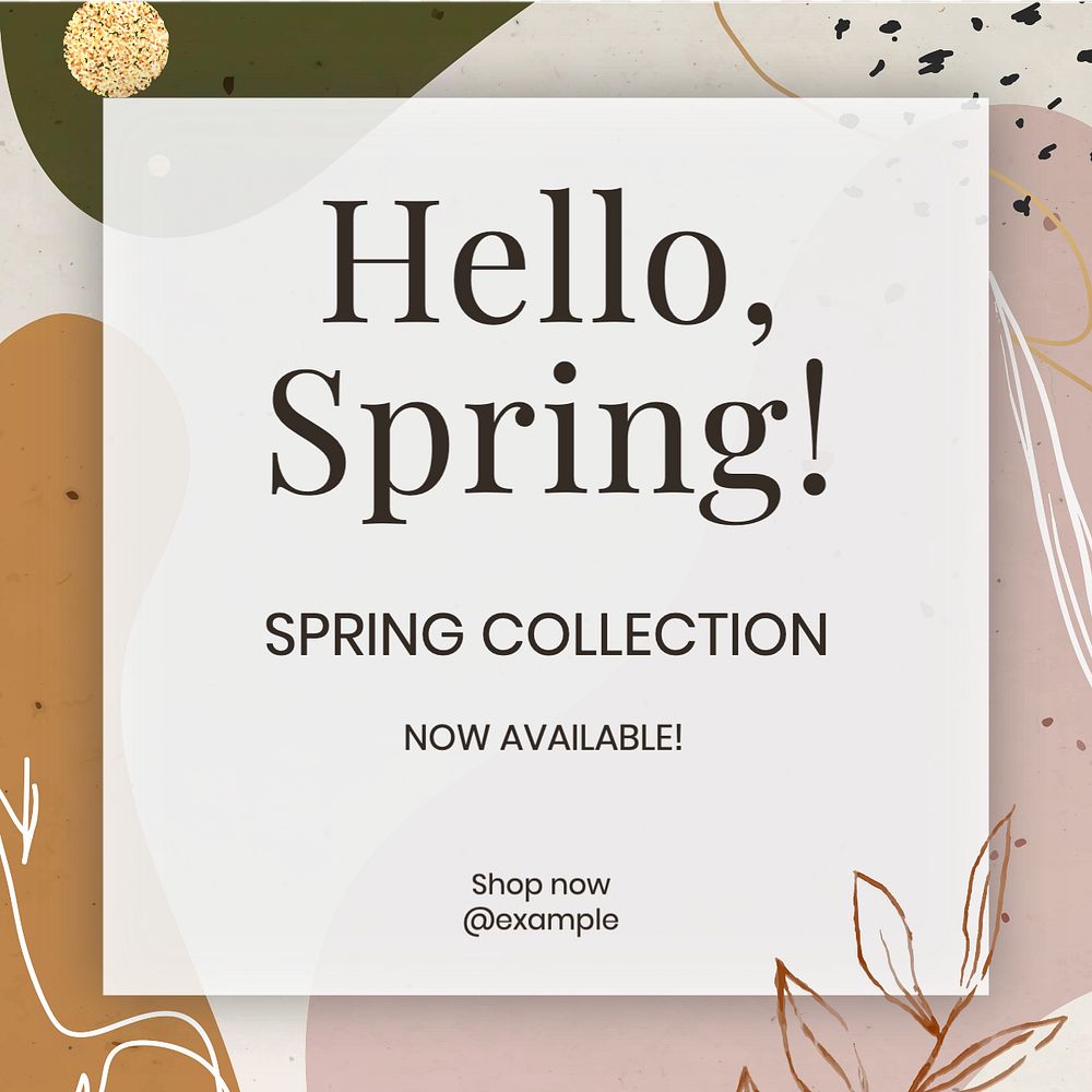 Spring collection Instagram post template, editable text