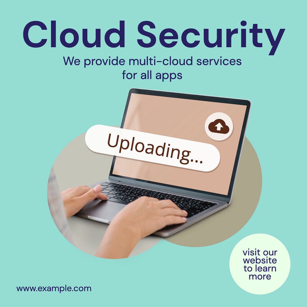 Cloud security Instagram post template, editable text