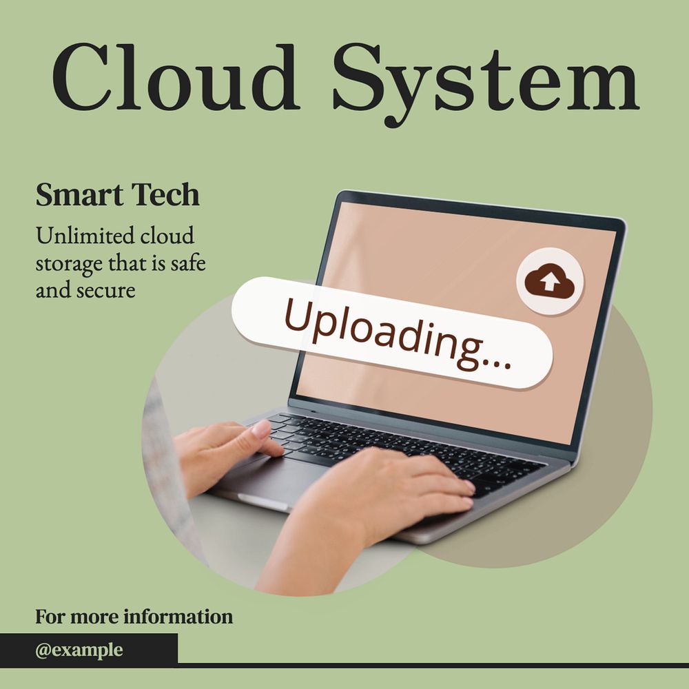 Cloud system Instagram post template, editable text