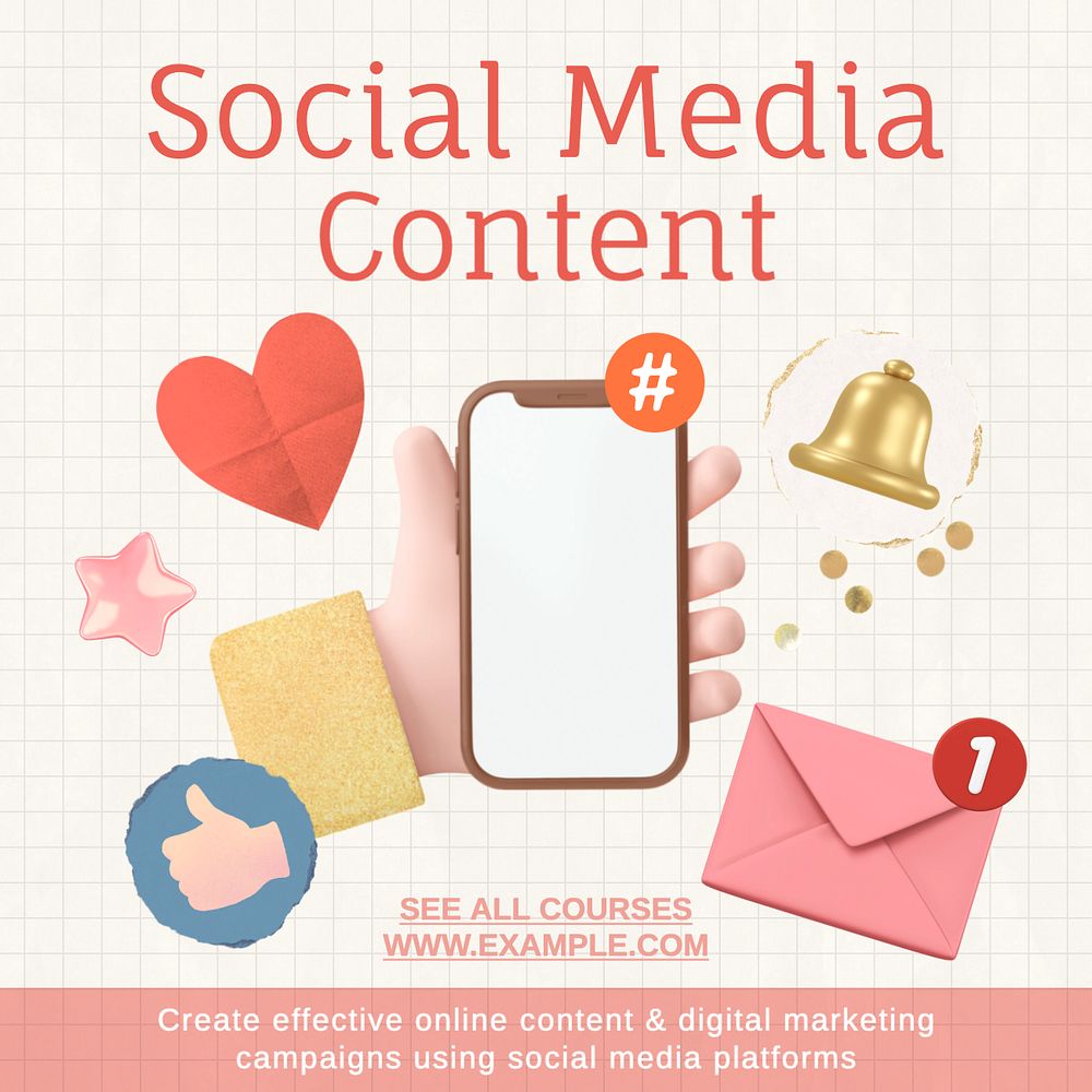 Social media content Instagram post template, editable text